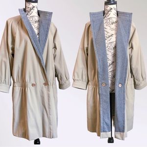 nwot Marc Jacobs Oversized Khaki Trench Coat Statement Sleeve Light Taupe Gray